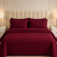 Luxury Quilted Bedspread Set – Maroon | Soft & Elegant Diamond Stitch Bedding